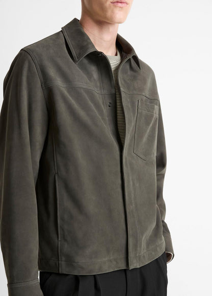 VINCE Best Price - Nubuck Leather Trucker Jacket in Leather Jackets
