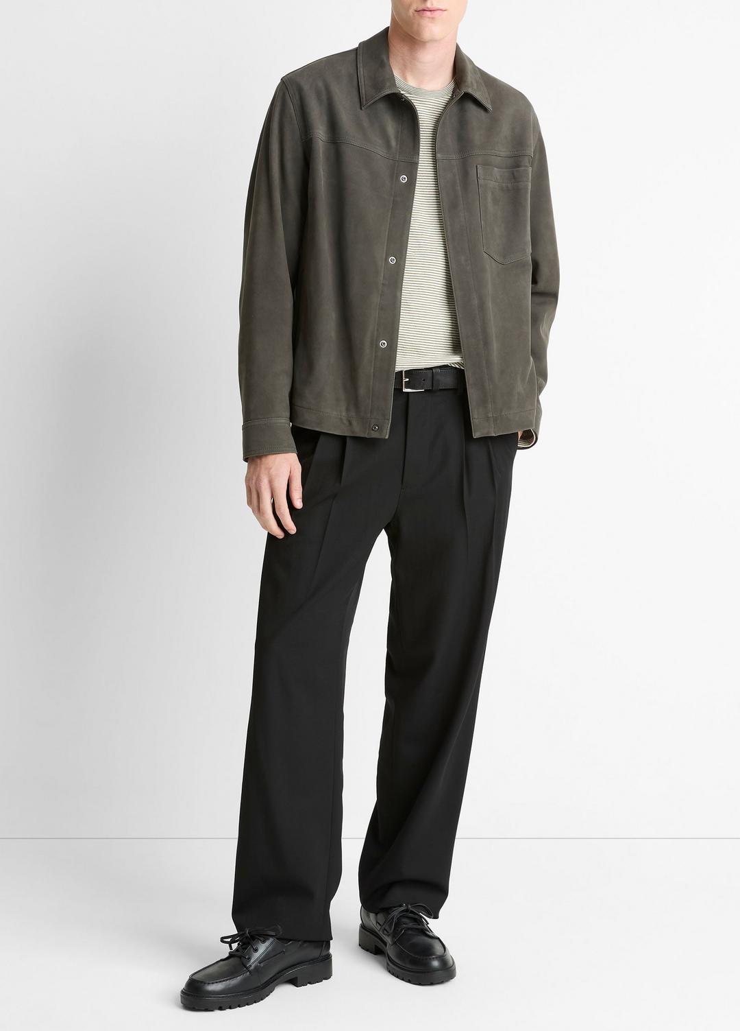 VINCE Best Price - Nubuck Leather Trucker Jacket in Leather Jackets