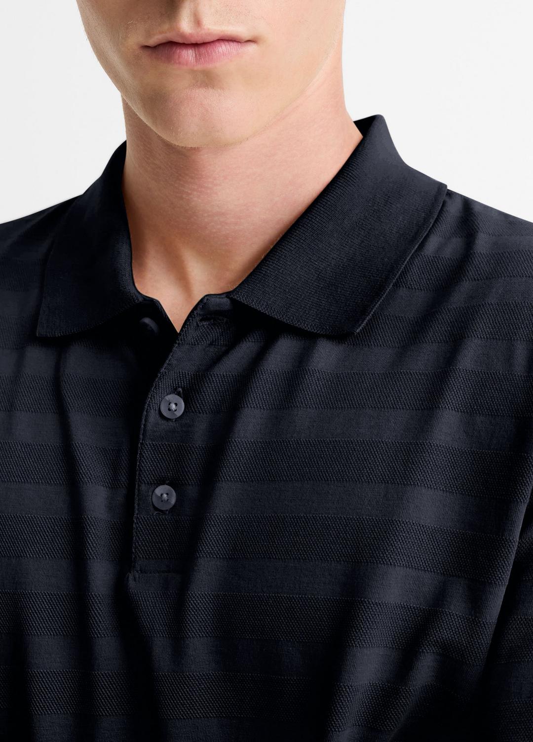 VINCE Latest - Jacquard-Stripe Cotton Long-Sleeve Polo Shirt in Long Sleeve
