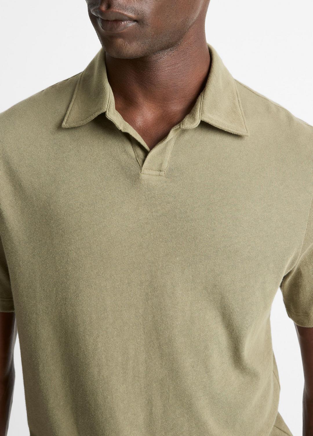 VINCE Best Price - Cotton Johnny-Collar Polo Shirt in Henleys & Polos