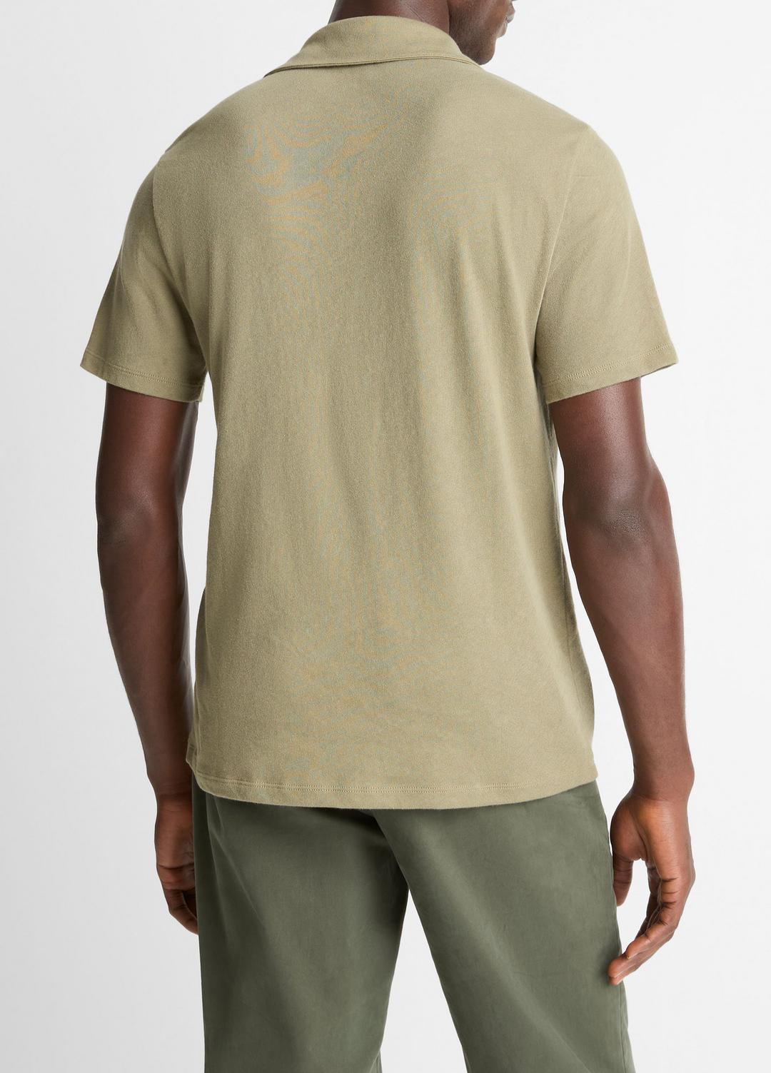 VINCE Best Price - Cotton Johnny-Collar Polo Shirt in Henleys & Polos