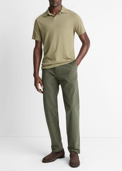VINCE Best Price - Cotton Johnny-Collar Polo Shirt in Henleys & Polos