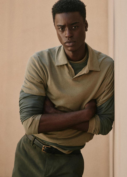 VINCE Best Price - Cotton Johnny-Collar Polo Shirt in Henleys & Polos