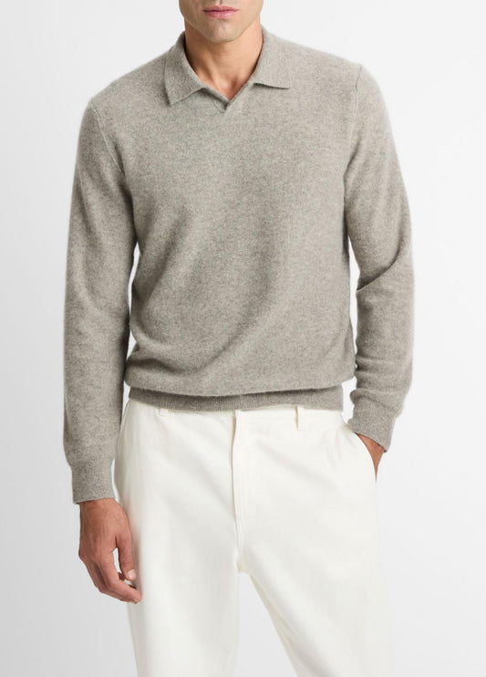VINCE Best Price - Plush Cashmere Johnny-Collar Polo in Cashmere
