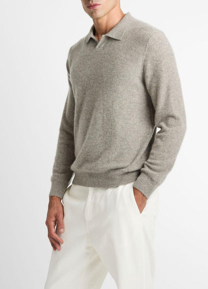 VINCE Best Price - Plush Cashmere Johnny-Collar Polo in Cashmere