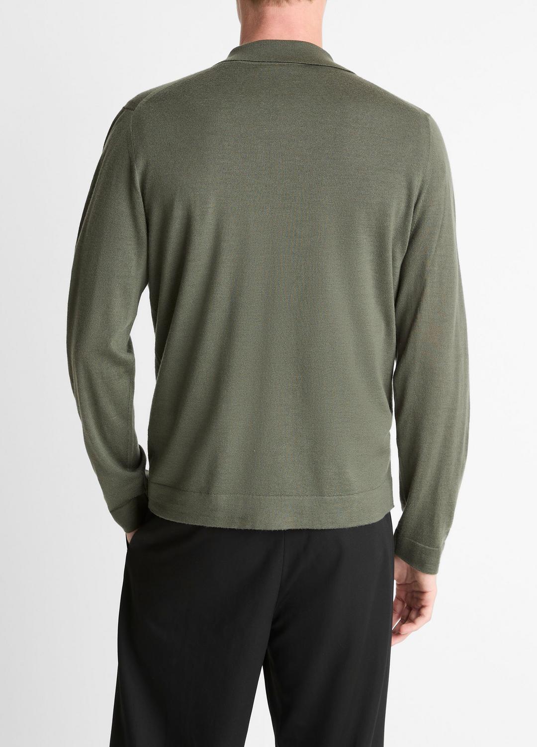VINCE Trending - Featherweight Merino Wool-Cashmere Sweater Shirt in Long Sleeve