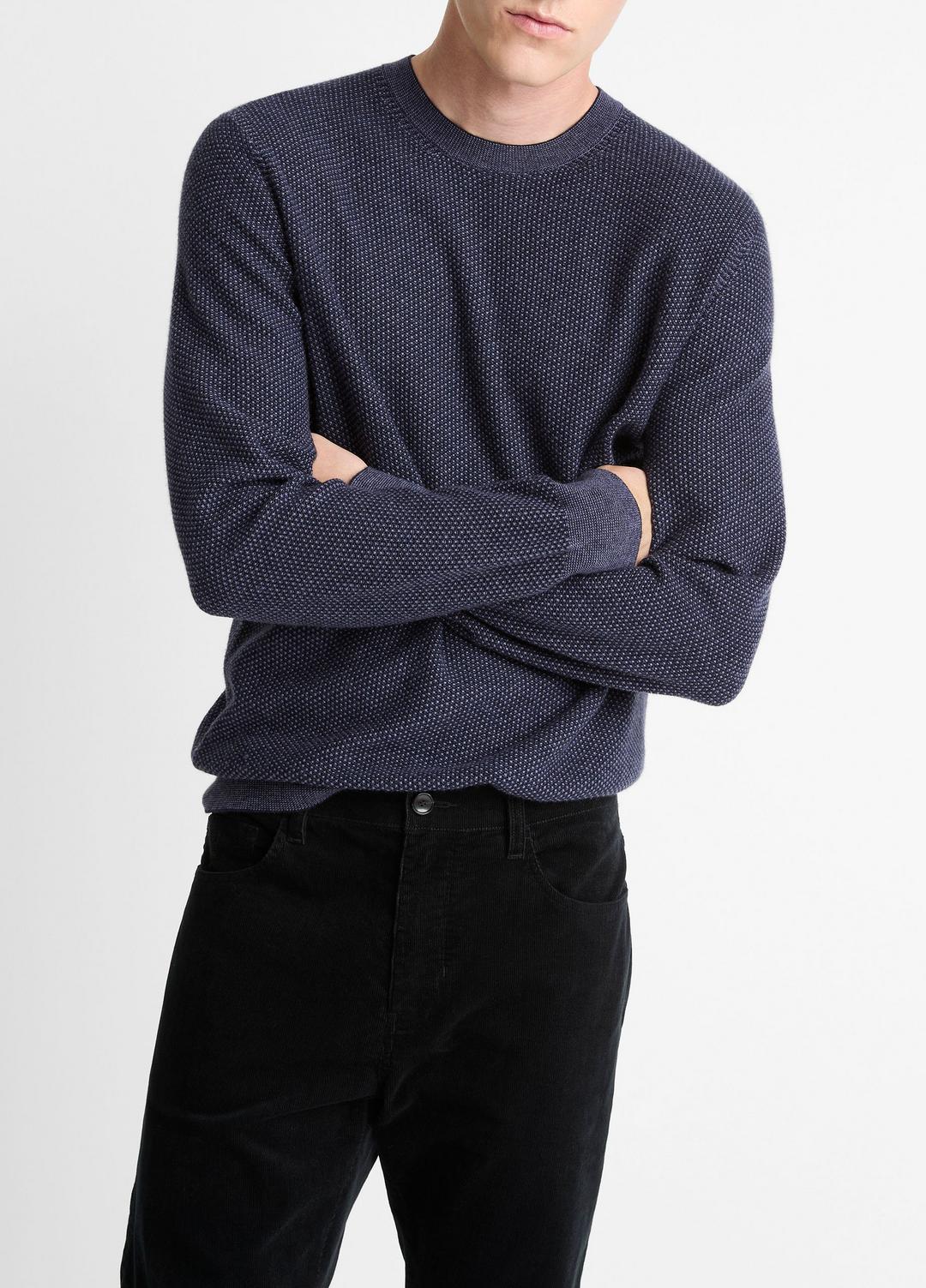 VINCE Everyday - Geo-Jacquard Wool-Blend Crew Neck Sweater in Crew Neck