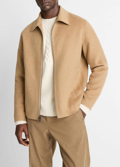 VINCE Essential - Splittable Wool-Blend Zip-Front Jacket in Jackets