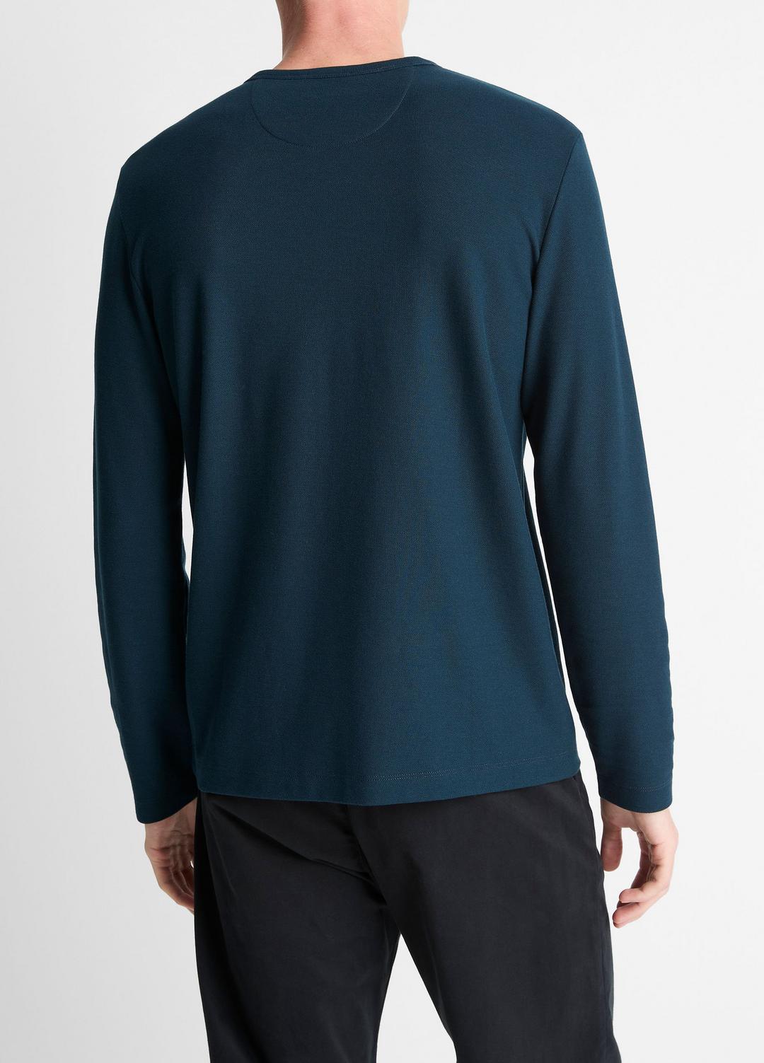 VINCE Classic - Pima Cotton Piqué Long-Sleeve T-Shirt in Long Sleeve