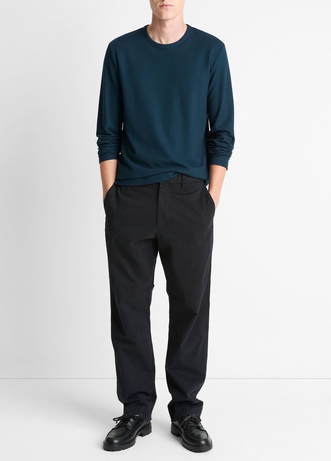 VINCE Classic - Pima Cotton Piqué Long-Sleeve T-Shirt in Long Sleeve