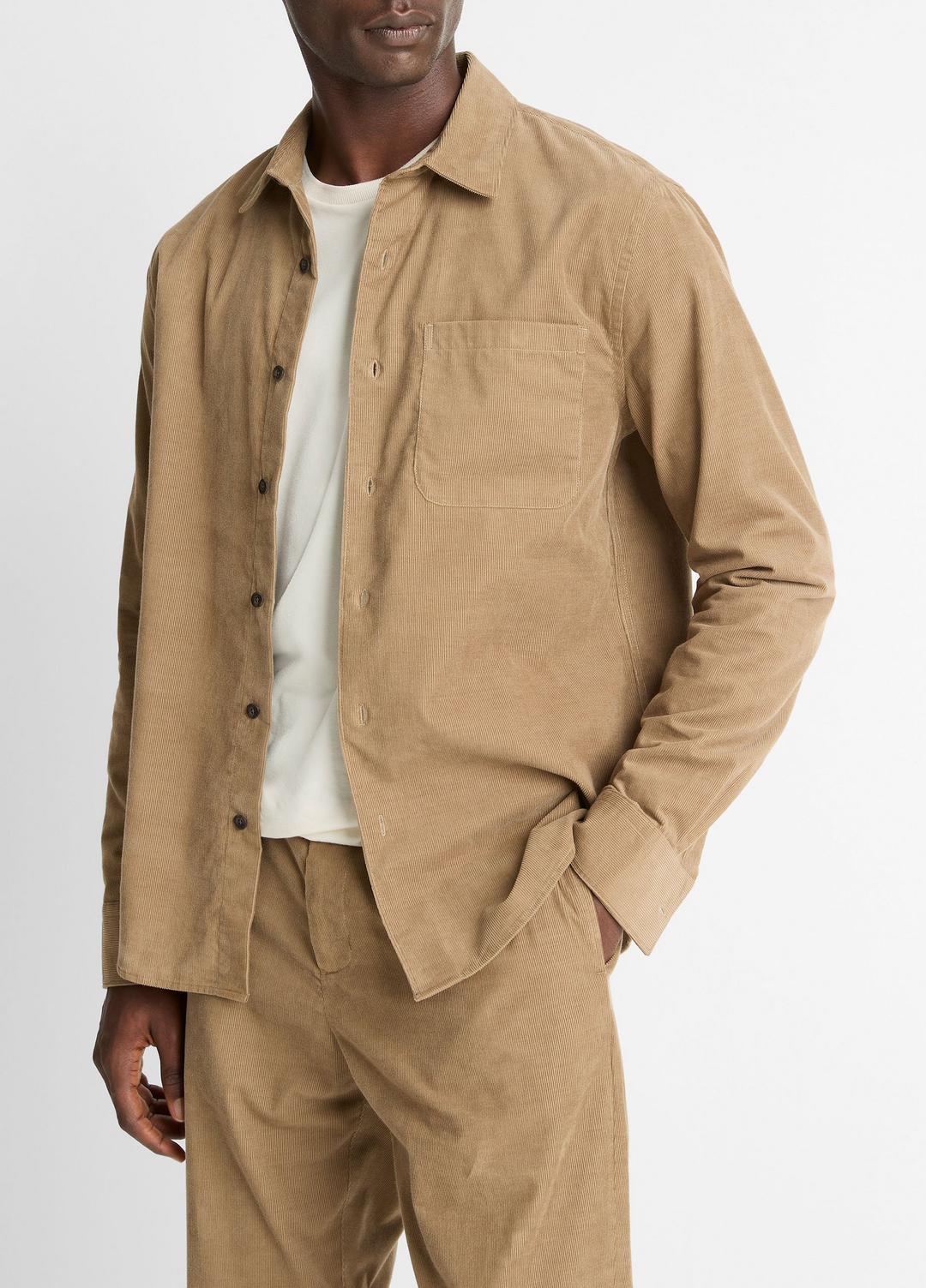 VINCE Featured - Italian Cotton Corduroy Button-Front Shirt in Long Sleeve