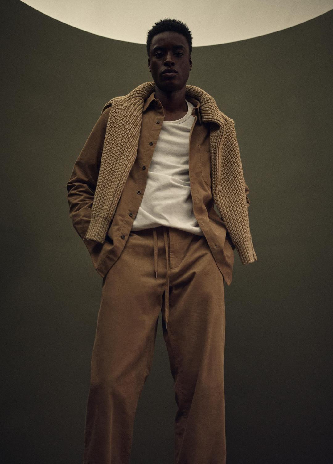 VINCE Essential - Louie Relaxed Cotton Corduroy Elastic-Waist Pant in Trousers