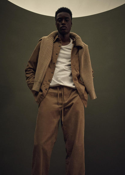 VINCE Essential - Louie Relaxed Cotton Corduroy Elastic-Waist Pant in Trousers