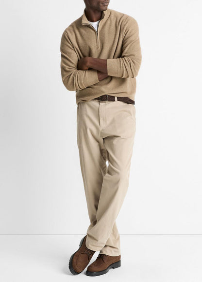 VINCE Smart Buy - Geo-Jacquard Wool-Blend Quarter-Zip Sweater in Crew Neck