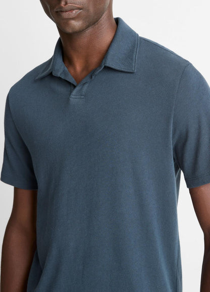 VINCE Popular - Cotton Johnny-Collar Polo Shirt in Henleys & Polos