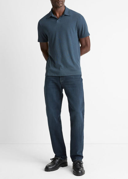 VINCE Popular - Cotton Johnny-Collar Polo Shirt in Henleys & Polos