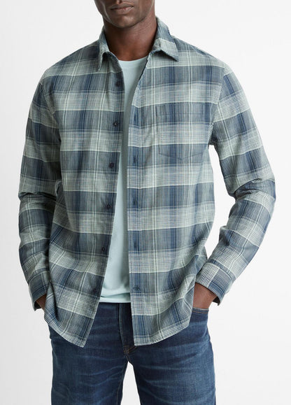 VINCE Customer Favorite - Big Sky Plaid Cotton Button-Front Shirt in Long Sleeve