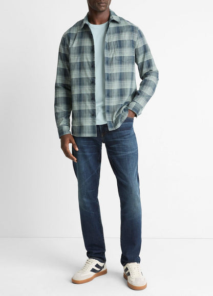 VINCE Customer Favorite - Big Sky Plaid Cotton Button-Front Shirt in Long Sleeve