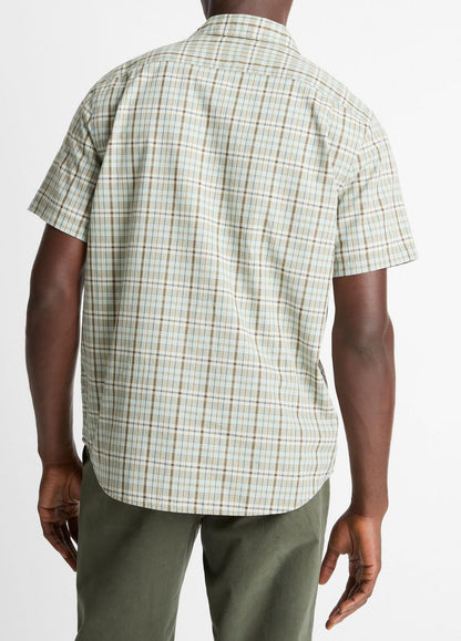 VINCE Recommended - Polson Plaid Cotton Short-Sleeve Button-Front Shirt in Short Sleeve