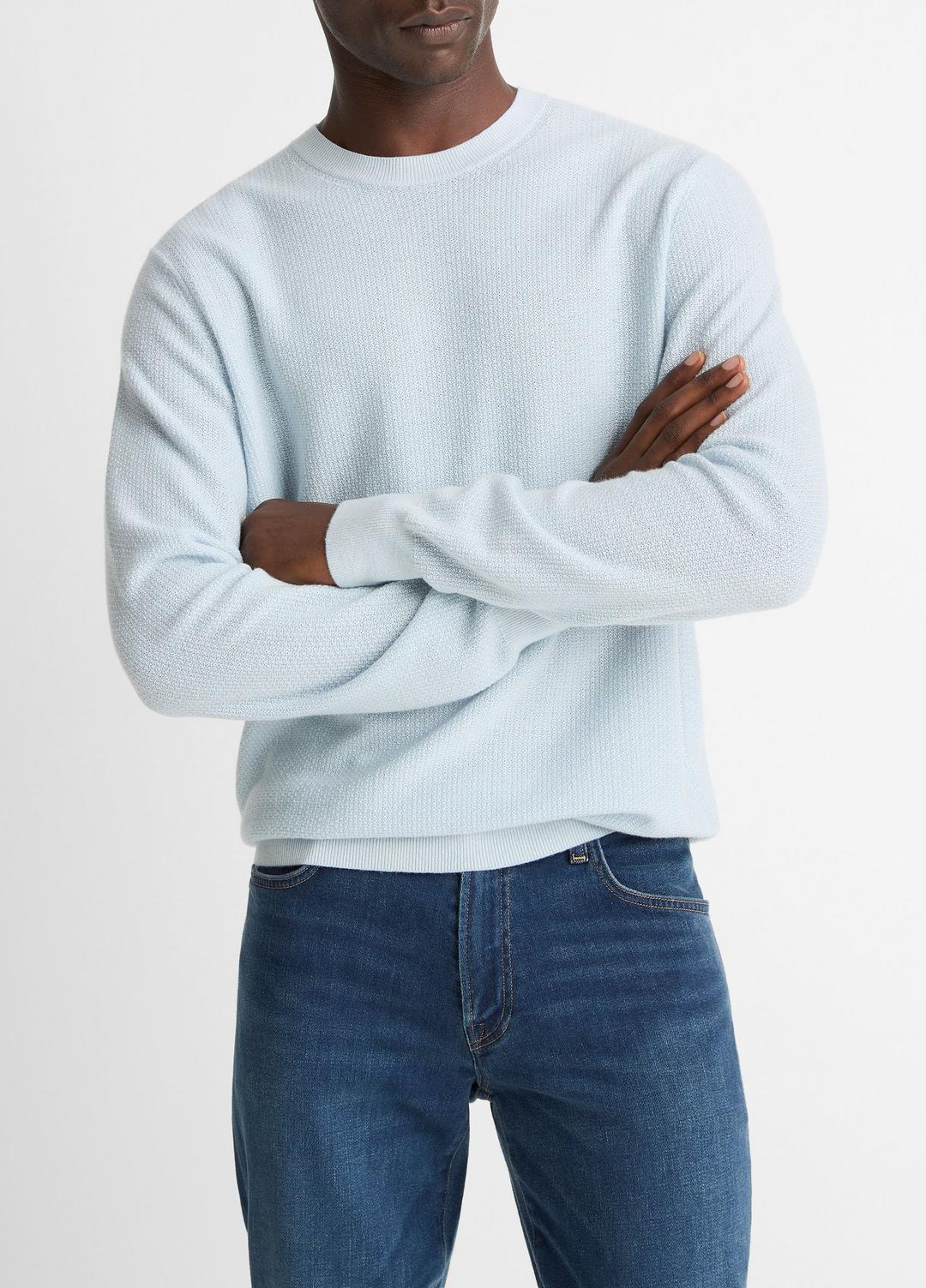 VINCE Discount - Geo-Jacquard Wool-Blend Crew Neck Sweater in Crew Neck