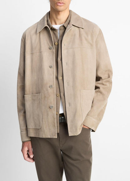 VINCE Hot Sale - Suede Shirt Jacket in Shirt Jackets