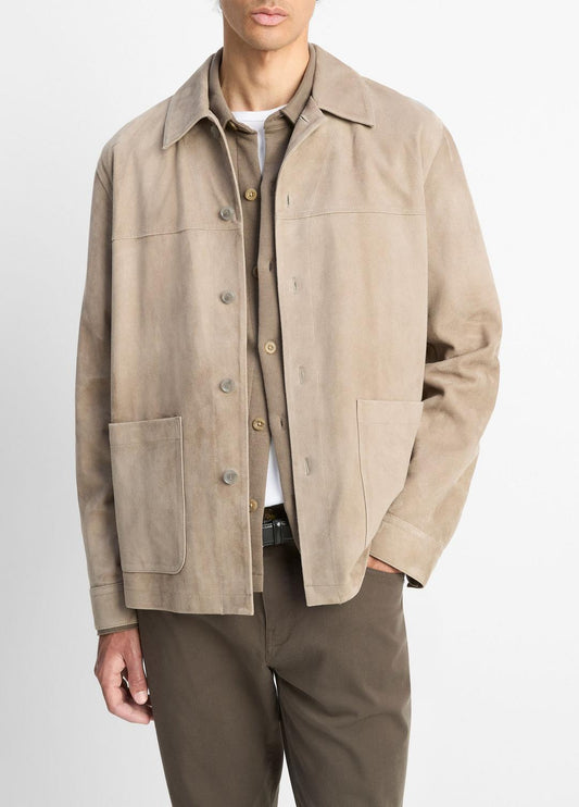 VINCE Hot Sale - Suede Shirt Jacket in Shirt Jackets