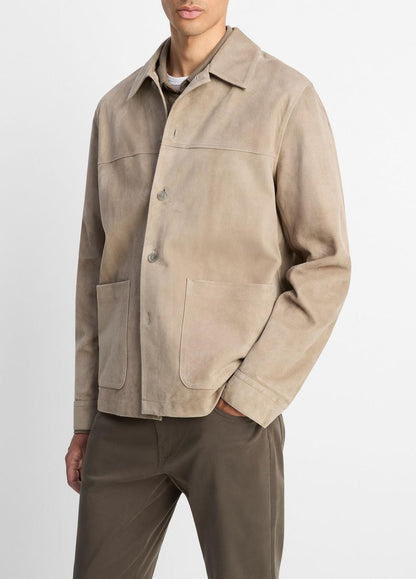 VINCE Hot Sale - Suede Shirt Jacket in Shirt Jackets