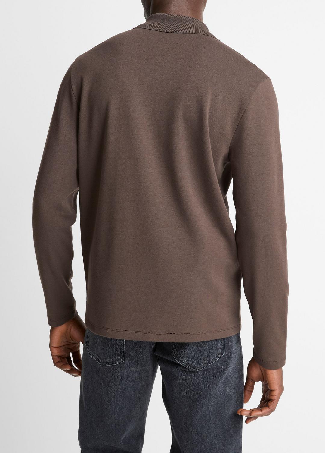 VINCE Exclusive - Milano Pima Cotton-Blend Johnny-Collar Shirt in Long Sleeve