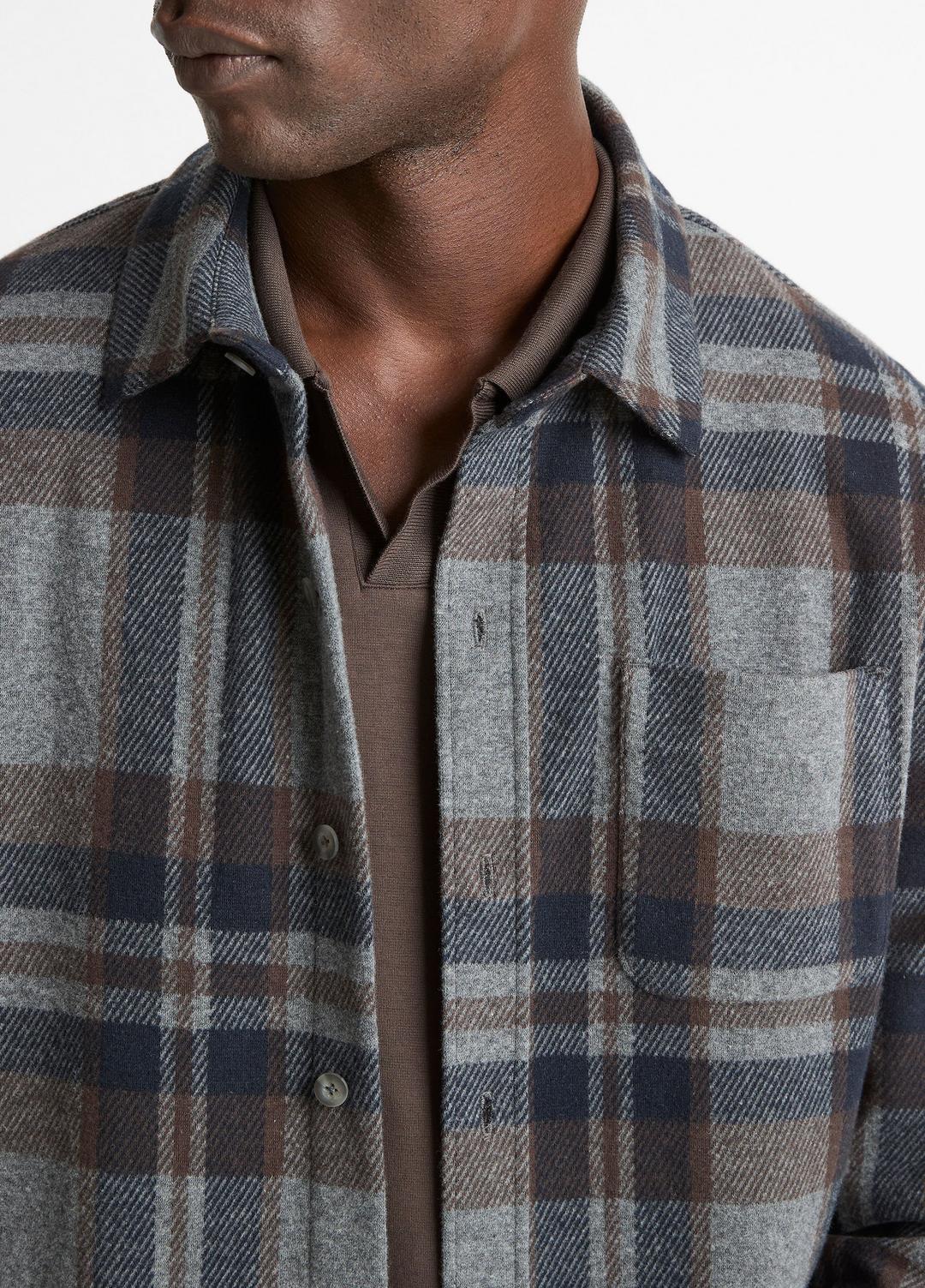 VINCE Customer Favorite - Plaid Cotton-Blend Shirt Jacket in Shirt Jackets