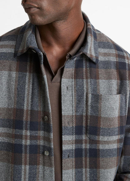VINCE Customer Favorite - Plaid Cotton-Blend Shirt Jacket in Shirt Jackets