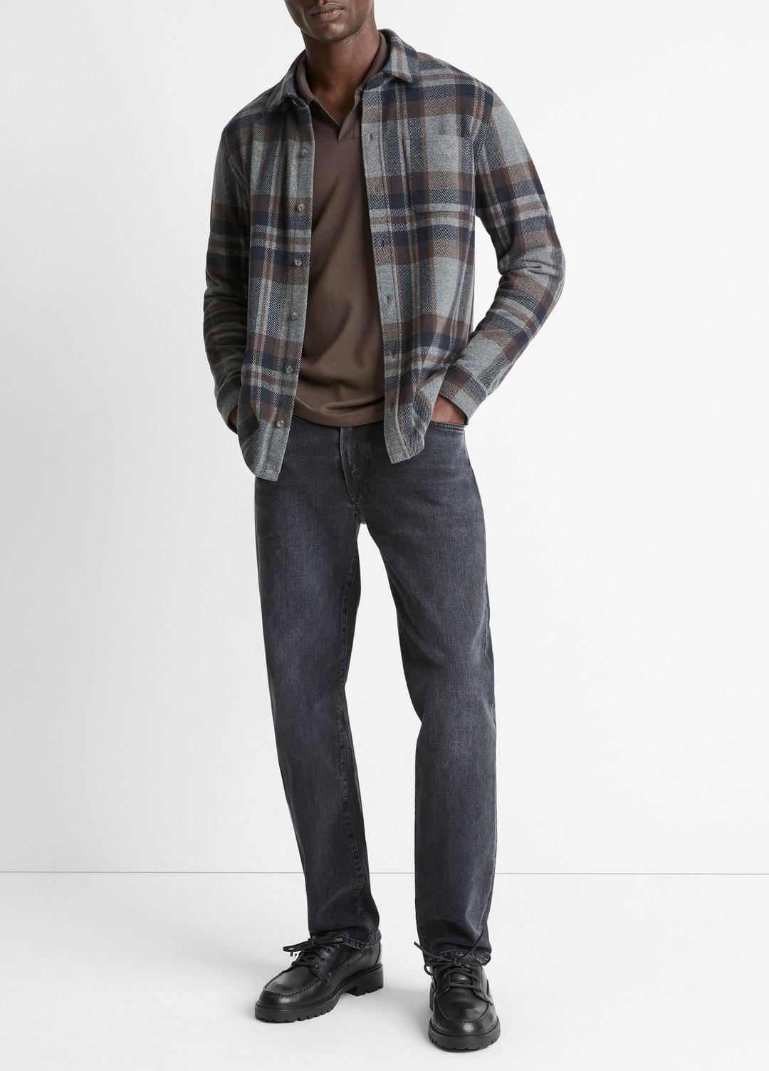 VINCE Customer Favorite - Plaid Cotton-Blend Shirt Jacket in Shirt Jackets