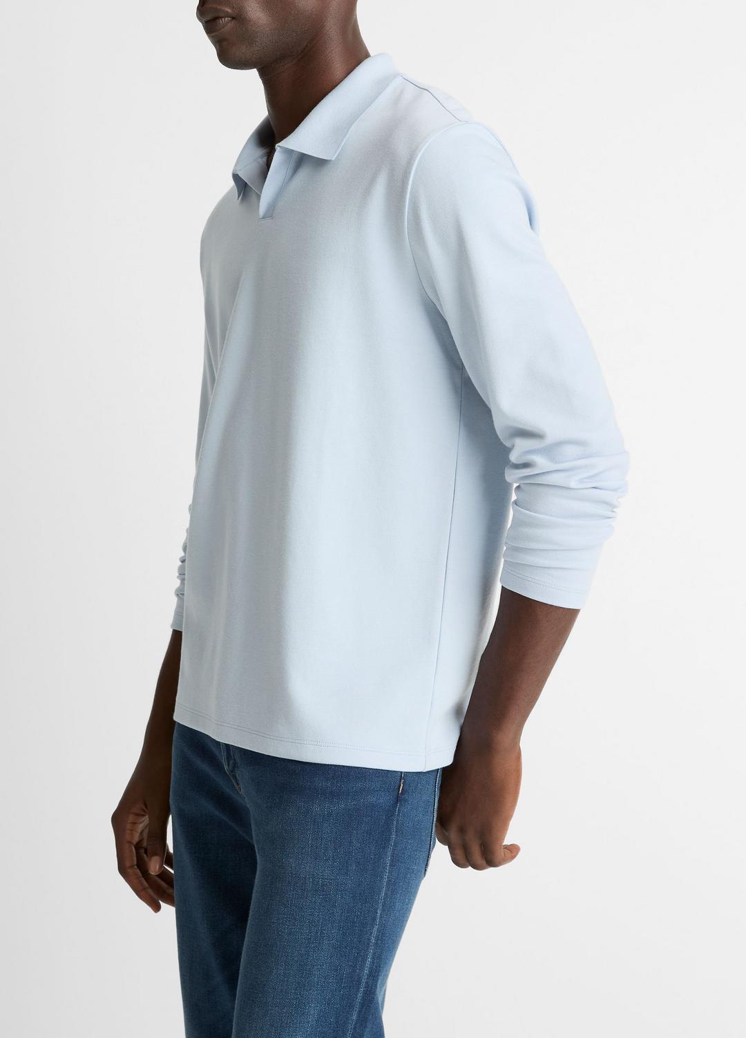 VINCE Latest - Milano Pima Cotton-Blend Johnny-Collar Shirt in Long Sleeve