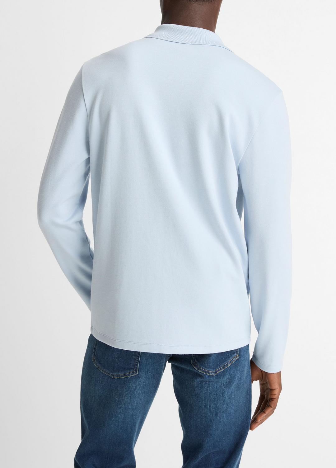 VINCE Latest - Milano Pima Cotton-Blend Johnny-Collar Shirt in Long Sleeve