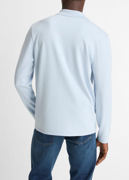VINCE Latest - Milano Pima Cotton-Blend Johnny-Collar Shirt in Long Sleeve