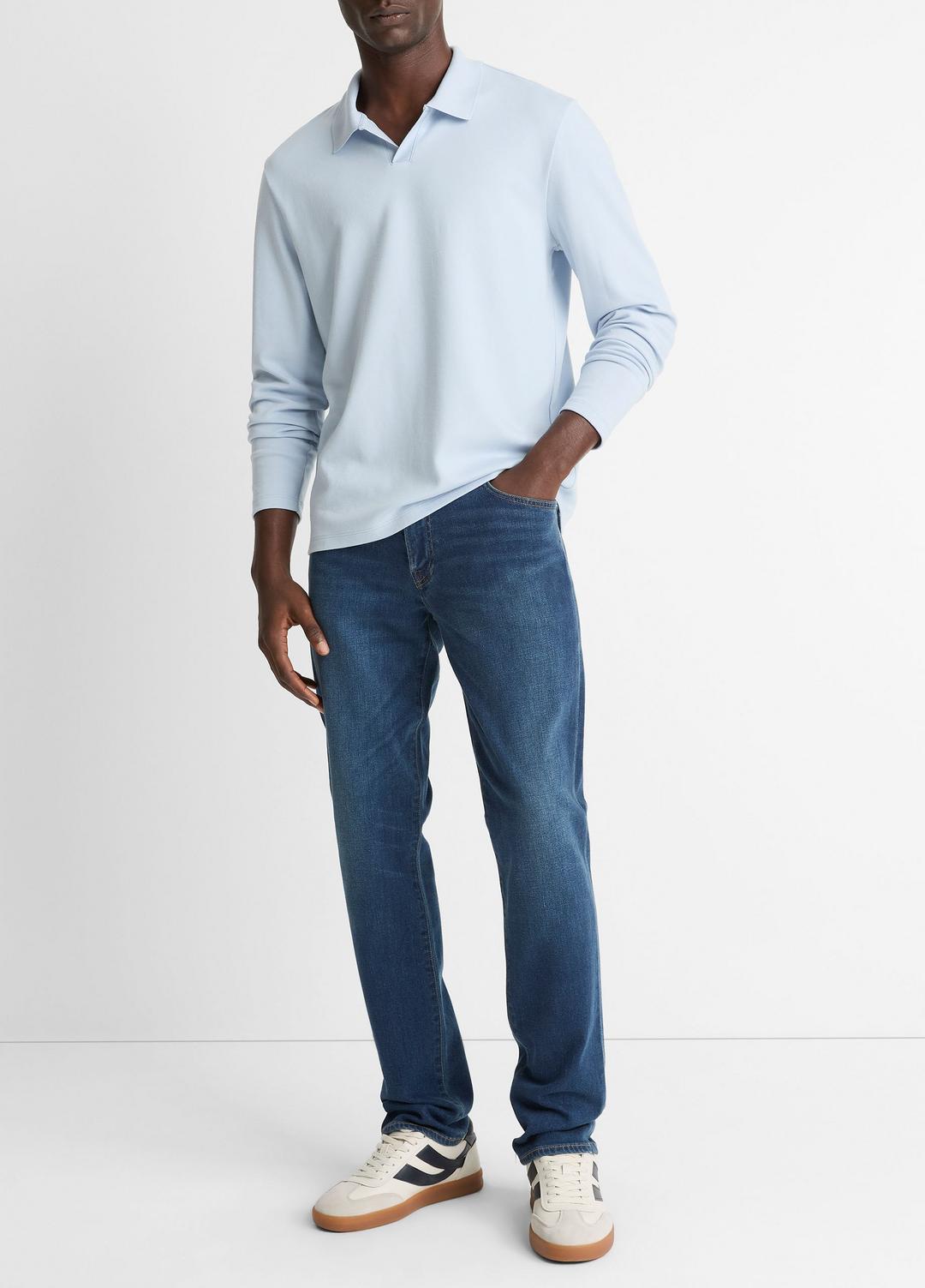 VINCE Latest - Milano Pima Cotton-Blend Johnny-Collar Shirt in Long Sleeve