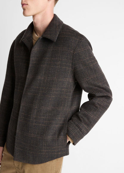 VINCE New - Plaid Splittable Wool-Blend Shirt Jacket in Shirt Jackets