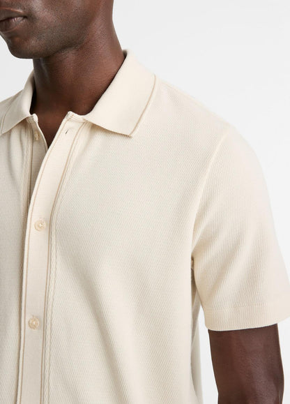 VINCE Latest - Jacquard-Knit Cotton Short-Sleeve Button-Front Shirt in Short Sleeve