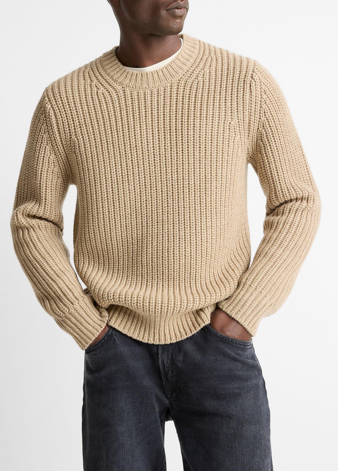 VINCE New - Utility Shaker Merino Wool Sweater in Crew Neck