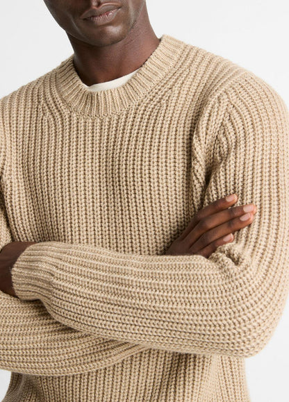 VINCE New - Utility Shaker Merino Wool Sweater in Crew Neck
