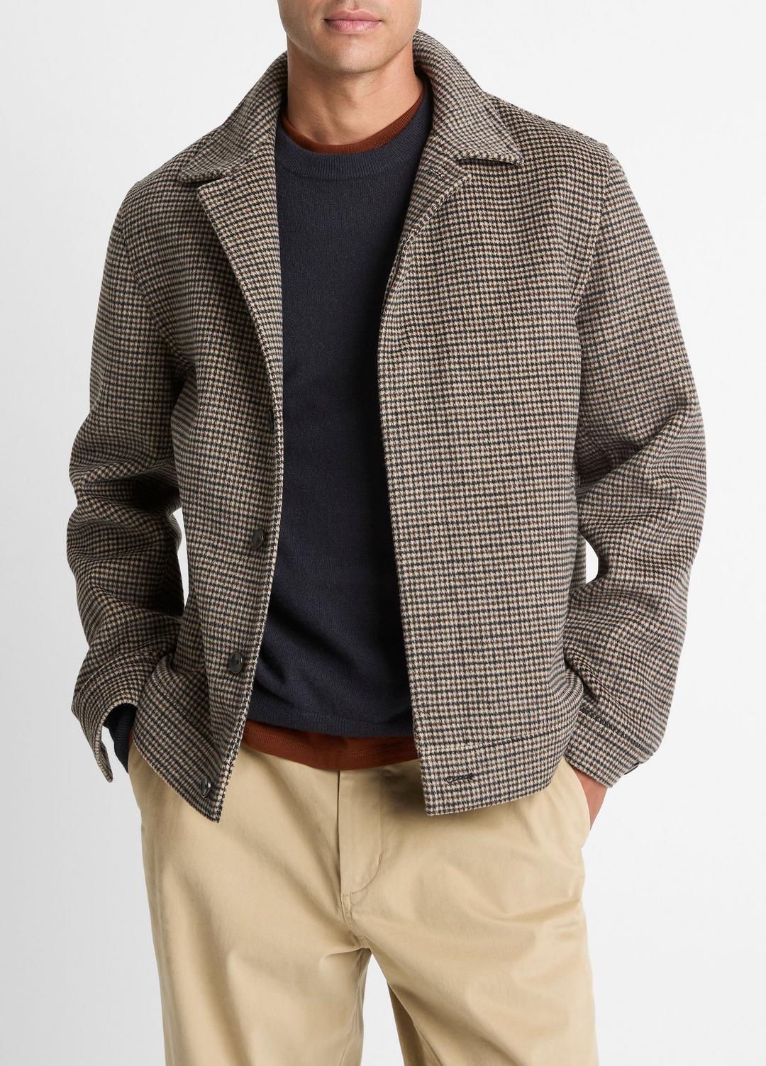 VINCE Discount - Houndstooth Bomber Jacket in Jackets