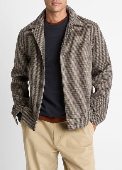 VINCE Discount - Houndstooth Bomber Jacket in Jackets