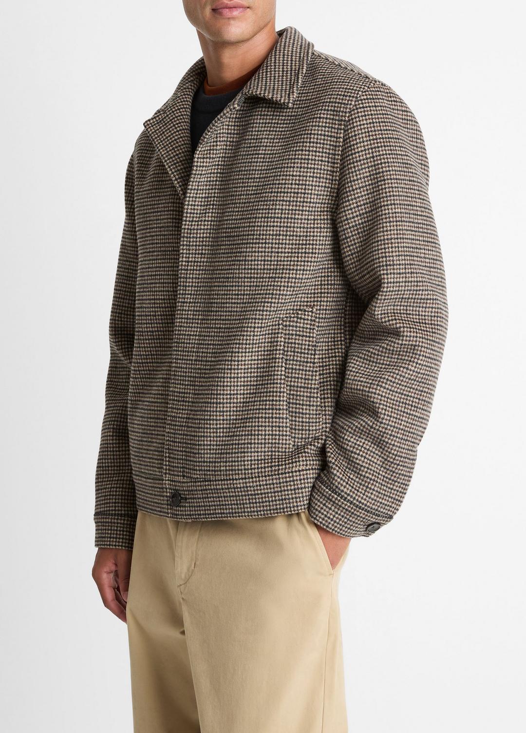 VINCE Discount - Houndstooth Bomber Jacket in Jackets