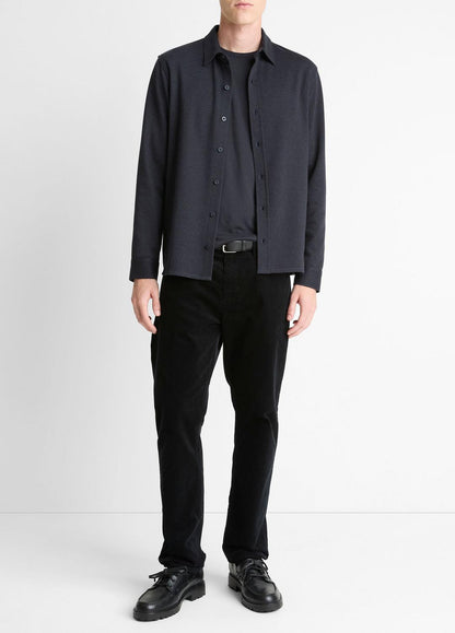VINCE Featured - Herringbone Cotton-Blend Button-Front Shirt in Long Sleeve