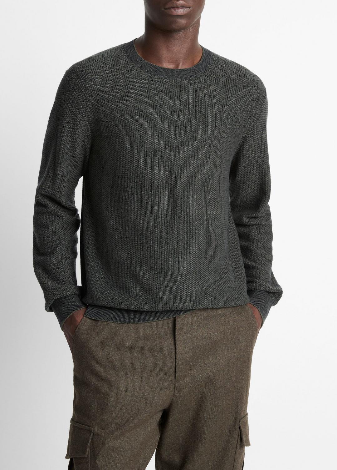 VINCE Premium - Geo-Jacquard Wool-Blend Crew Neck Sweater in Crew Neck