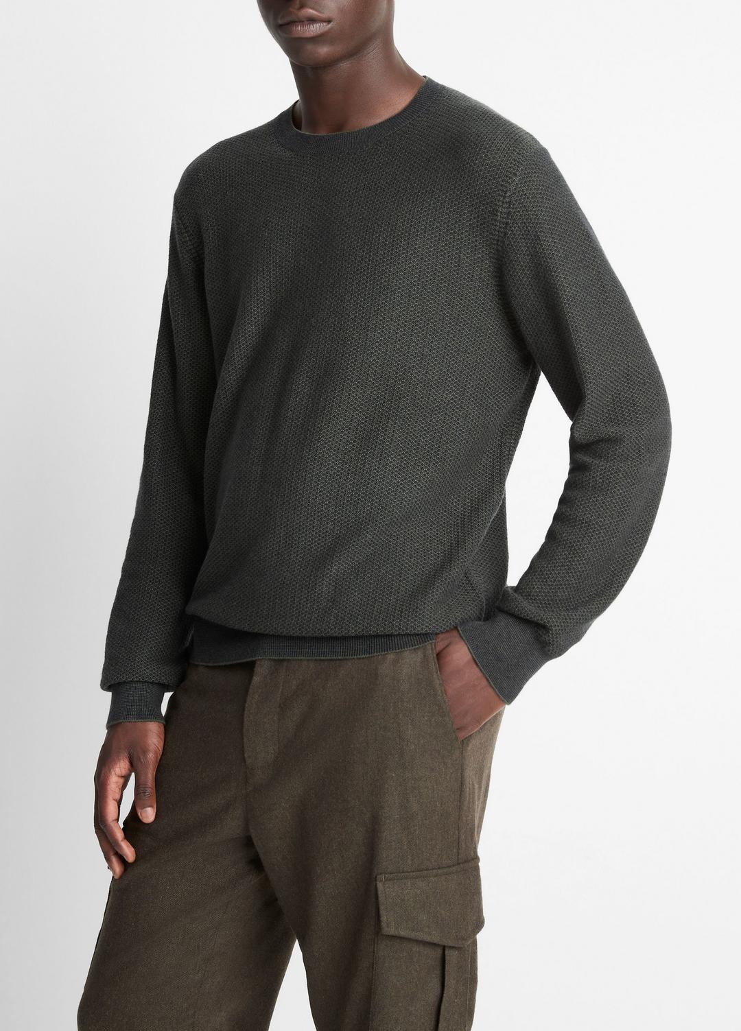 VINCE Premium - Geo-Jacquard Wool-Blend Crew Neck Sweater in Crew Neck
