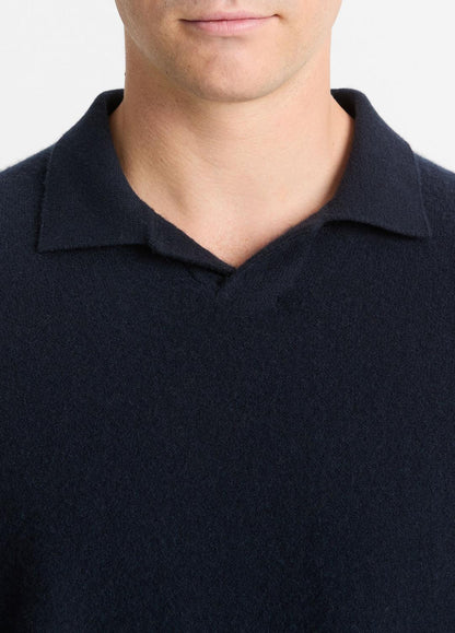 VINCE New - Plush Cashmere Johnny-Collar Polo in Sweaters