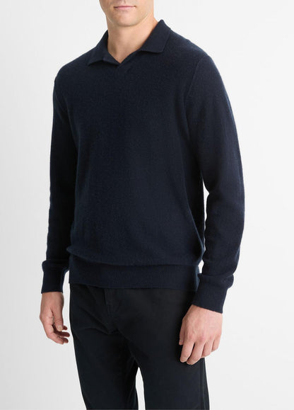 VINCE New - Plush Cashmere Johnny-Collar Polo in Sweaters