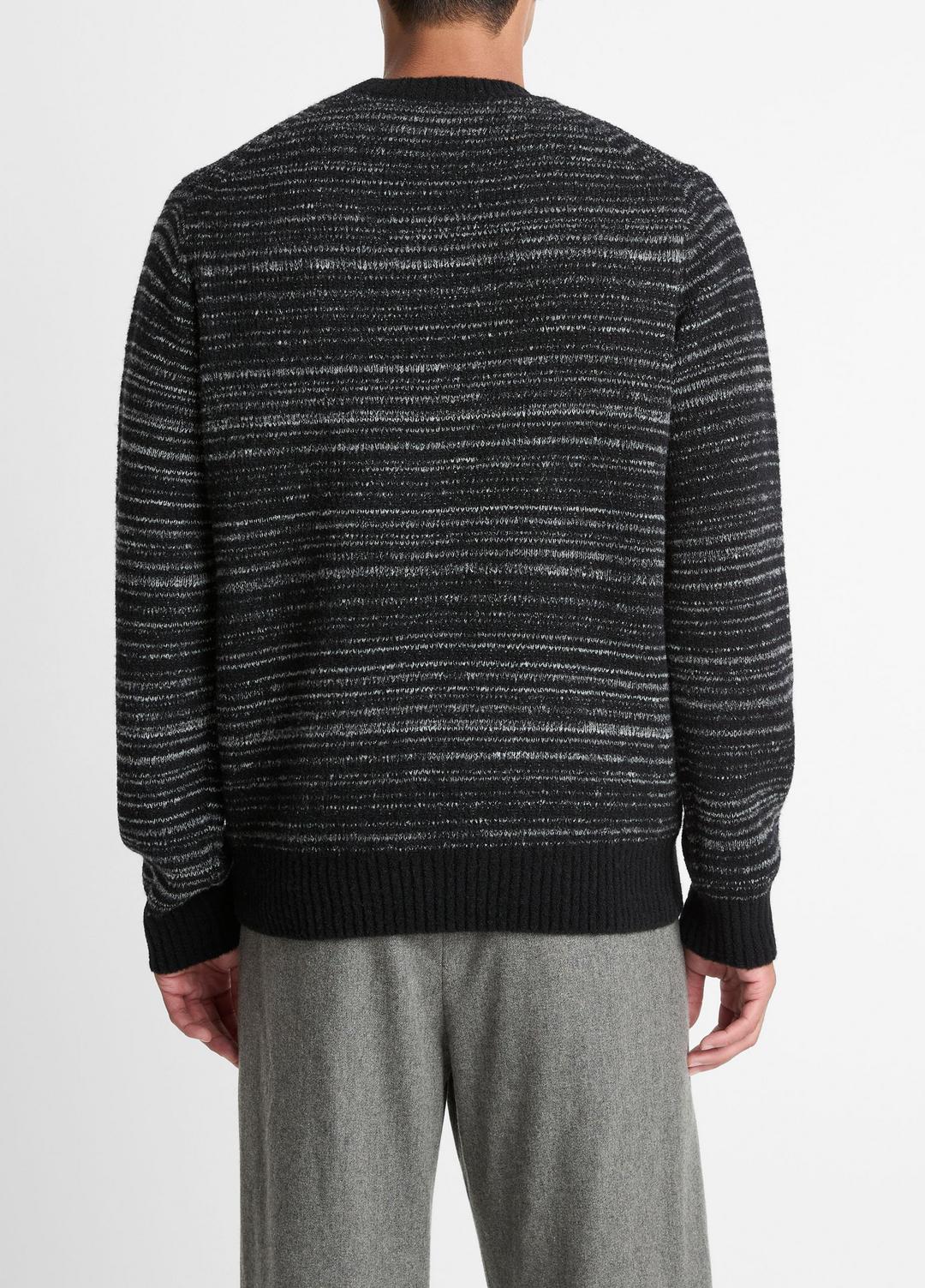 VINCE New - Marled Stripe Merino Wool-Blend Sweater in Crew Neck