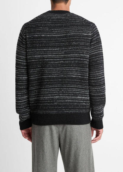 VINCE New - Marled Stripe Merino Wool-Blend Sweater in Crew Neck