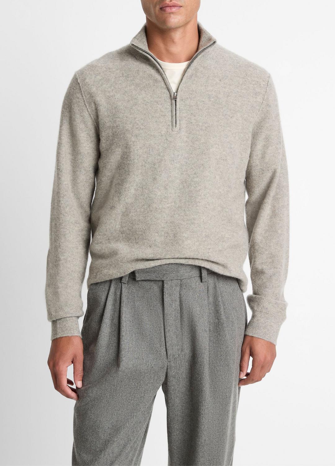 VINCE Discount - Plush Cashmere Quarter-Zip Sweater in Quarter Zip